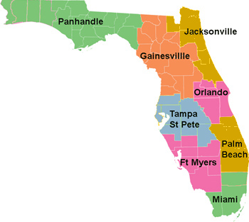 Florida regional map