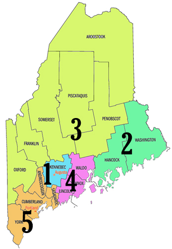 map of Maine regions