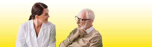 Long Term Care Ombudsman helping resident of nursing home