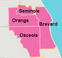 Central Florida Counties Area