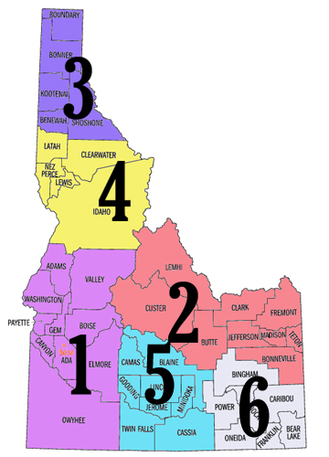 state of idaho map